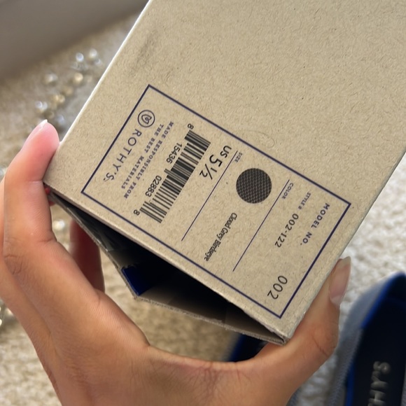 NWT Rothy’s Cloud Grey Birdseye The Point Flat - Picture 4 of 11